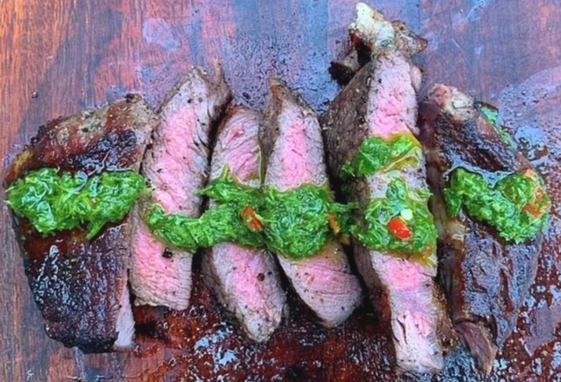 Caveman steak with Chimmichurri