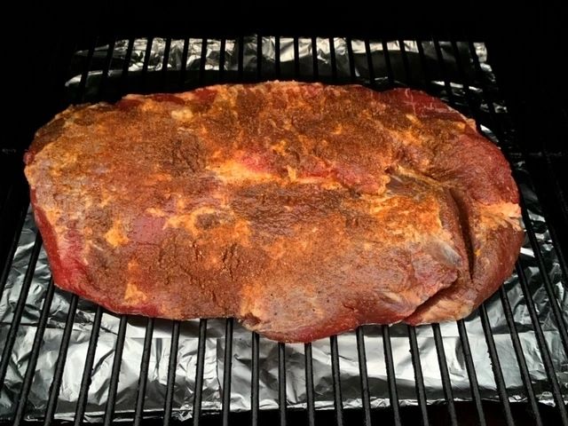 smoked bbq brisket cherry shiraz sauce 09